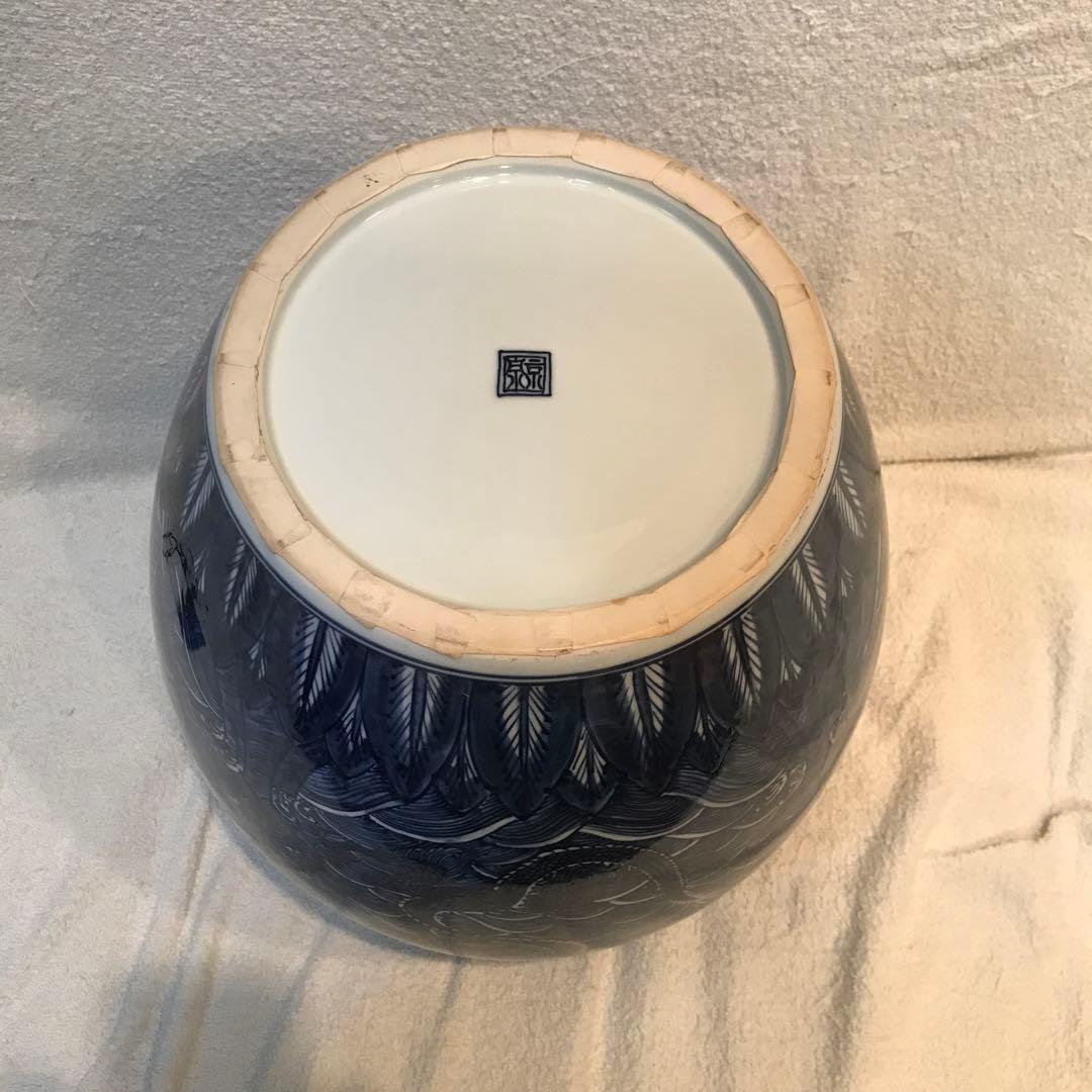 京焼/青華龍の緻密な絵付けの壺/定価120万円/存在感抜群/華のある壺！