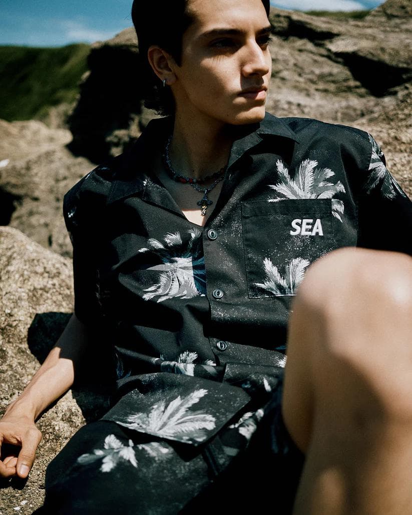 トップス WIND AND SEA BLACK PALM TREE PATTERN