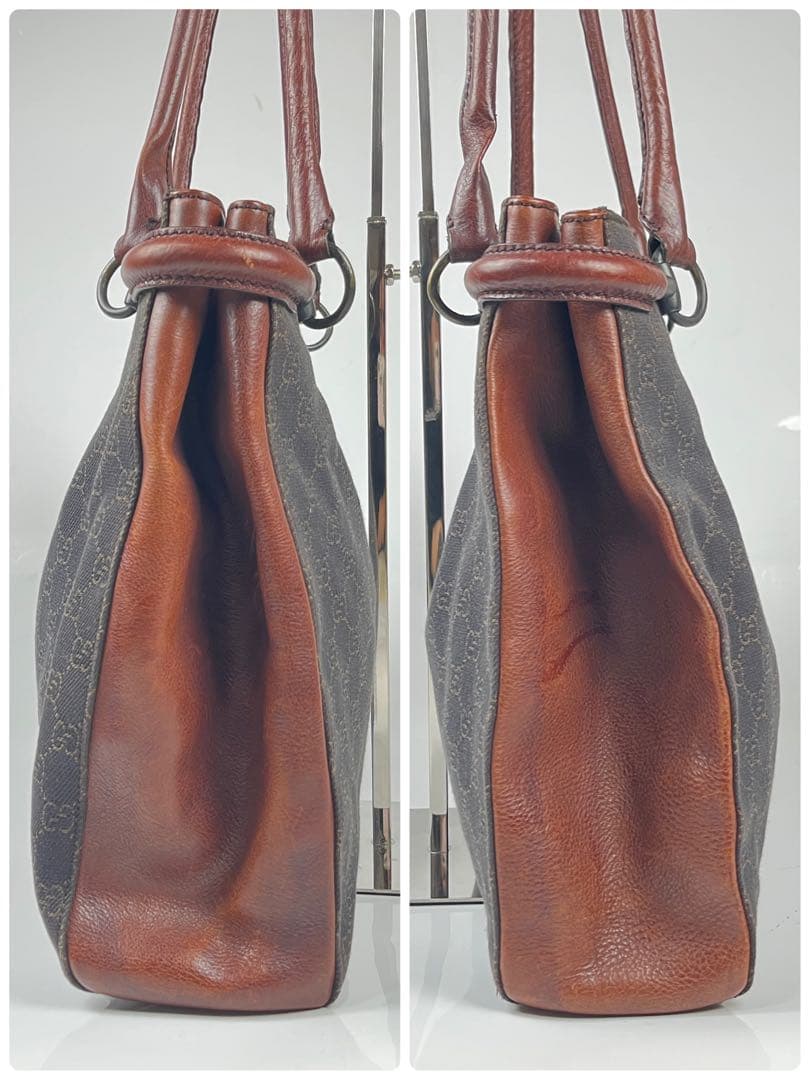 【極美品】GUCCI グッチ ホースビット GG デニム カーフ レザー 本革