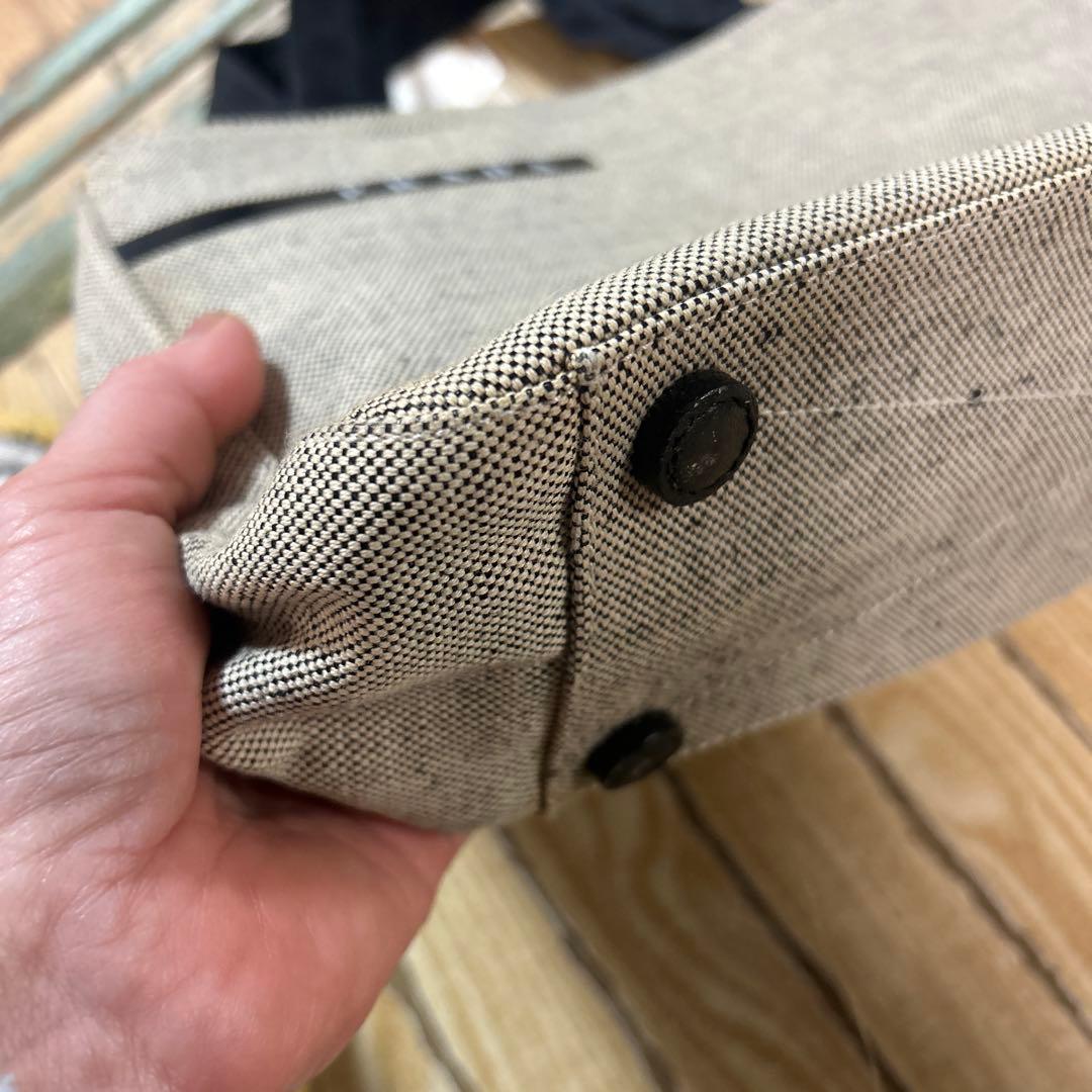 monchi  PRADA キャンバストートバッグ ベージュ/ブラック