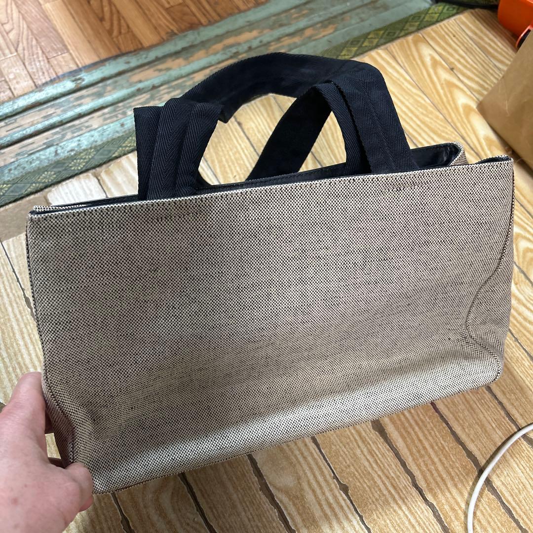 monchi  PRADA キャンバストートバッグ ベージュ/ブラック