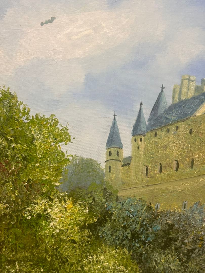 塚田国次　コカ城　油彩画 フレーム付き　送料込み1202