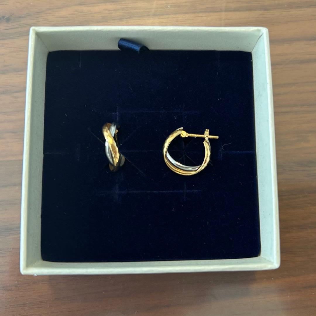 プラチナ/K18イエローゴールドピアス