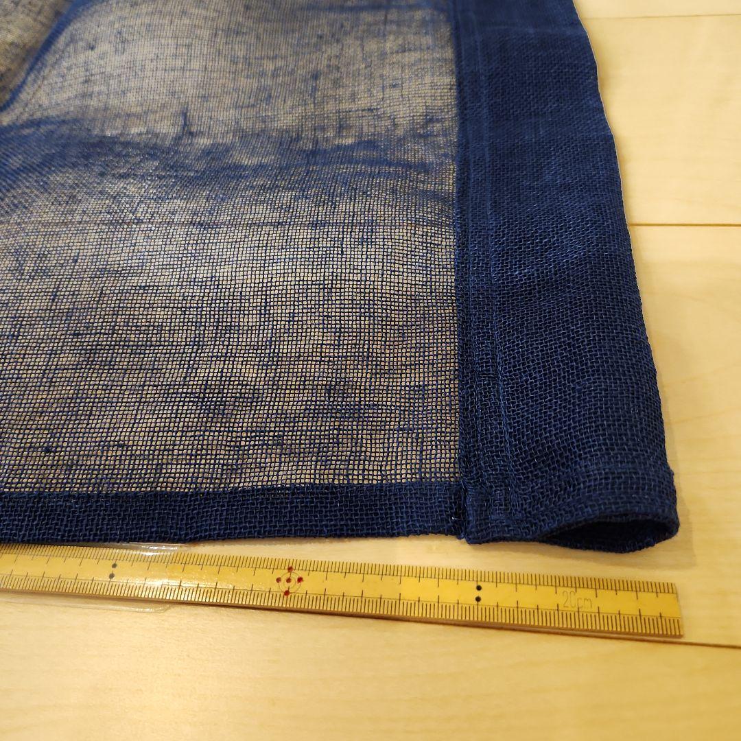 手染め 蚊帳 のれん 本麻 無地染め ネイビーブルー 150×85cm 日本製