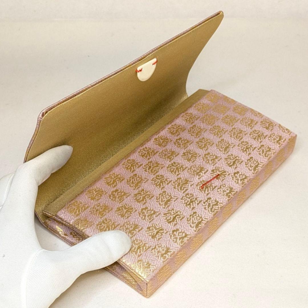 【セール最終日・新品】 和装　クラッチバッグ　西陣織　本金　正絹　花兎金襴　兎