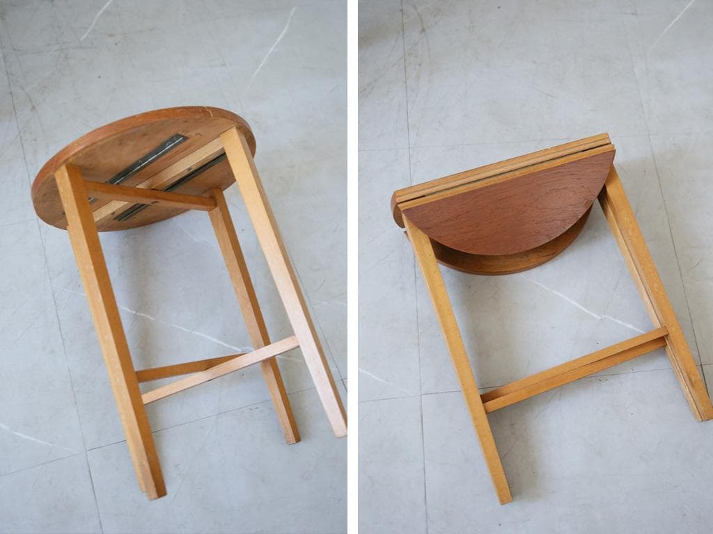 英国アンティーク木製ネストテーブル4台set/収納式机/飾り棚(84-237)