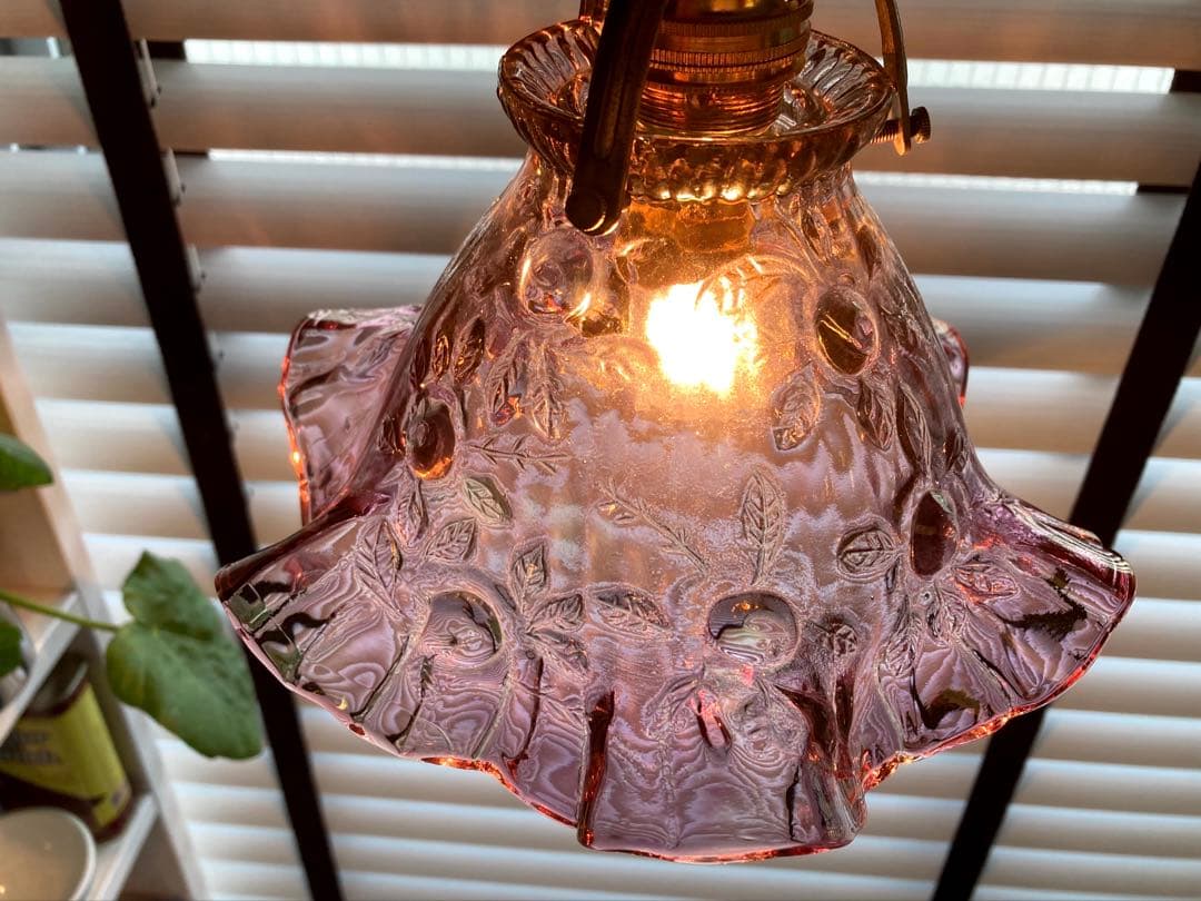 フェントン　ガラスランプシェードオパールセント　アンティーク