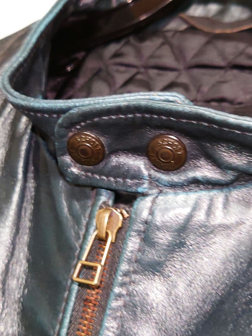 SCHOTT 緑芯 シングルライダースジャケット USA製 グリーン 872