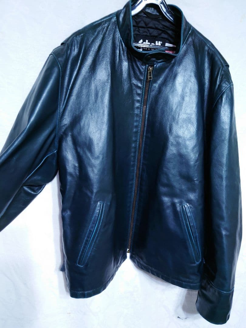 SCHOTT 緑芯 シングルライダースジャケット USA製 グリーン 872