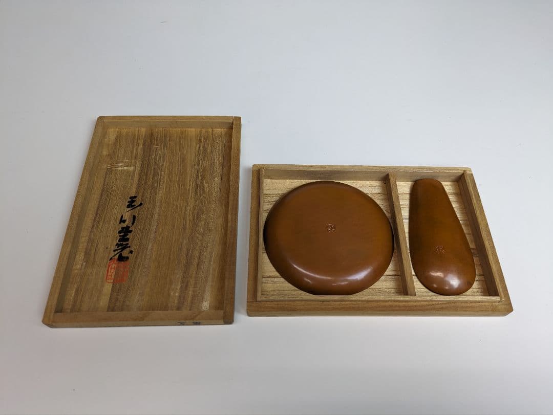 ◇玉川堂◇ ◆ 鎚起銅器 茶筒 急須台 茶箕 ◆ 共箱あり 葉文 茶さじ