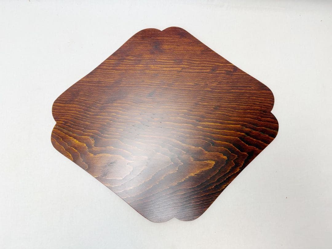 ほぼ未使用 華道具 塗師乾斎造 松スリ漆 菱形香台 爪紅 敷板 花台 香炉台共箱