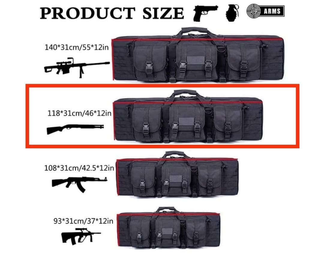 CONDOR　5001867 46インチ　ダブルライフルケース　ブラック