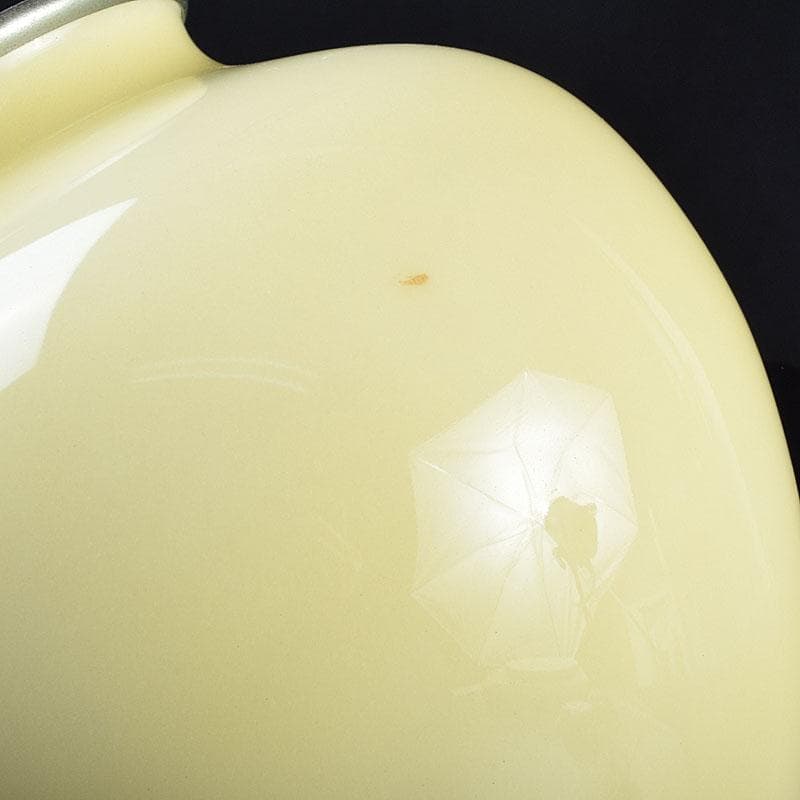 七宝焼　林武生作　黄地　四君子文　花瓶　共箱　M　R9341H