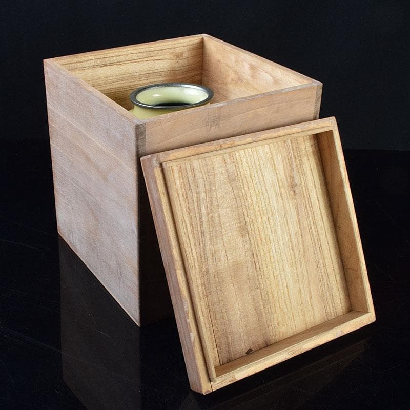 七宝焼　林武生作　黄地　四君子文　花瓶　共箱　M　R9341H