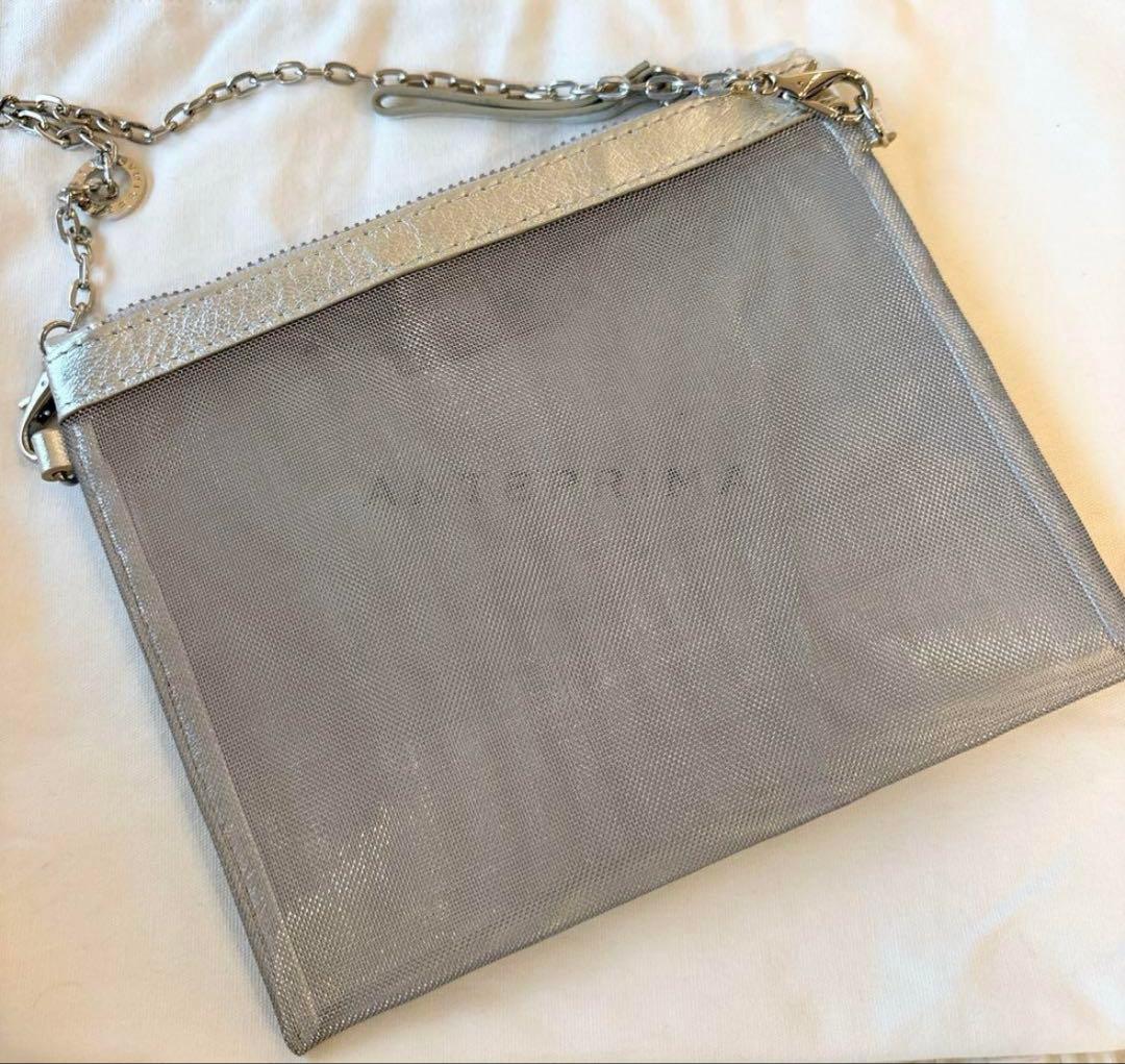 極美品 アンテプリマ スタンダード スクエア シルバー ワイヤーバッグ インナー