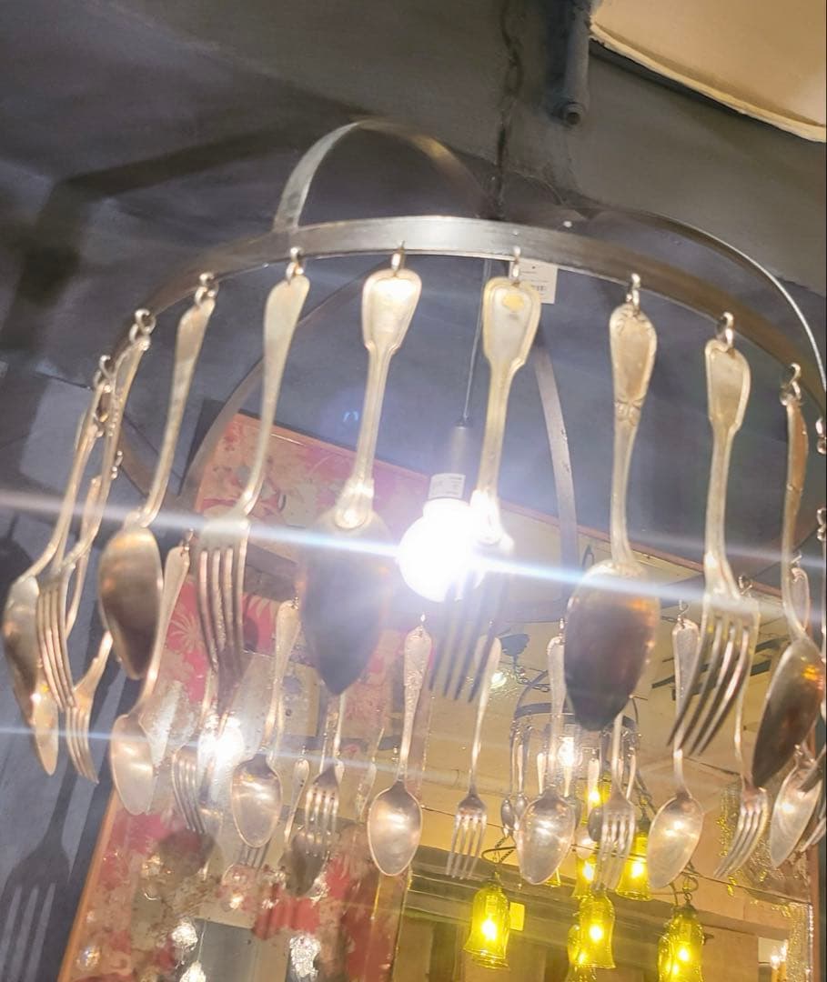 アンティーク　カトラリー　ランプ