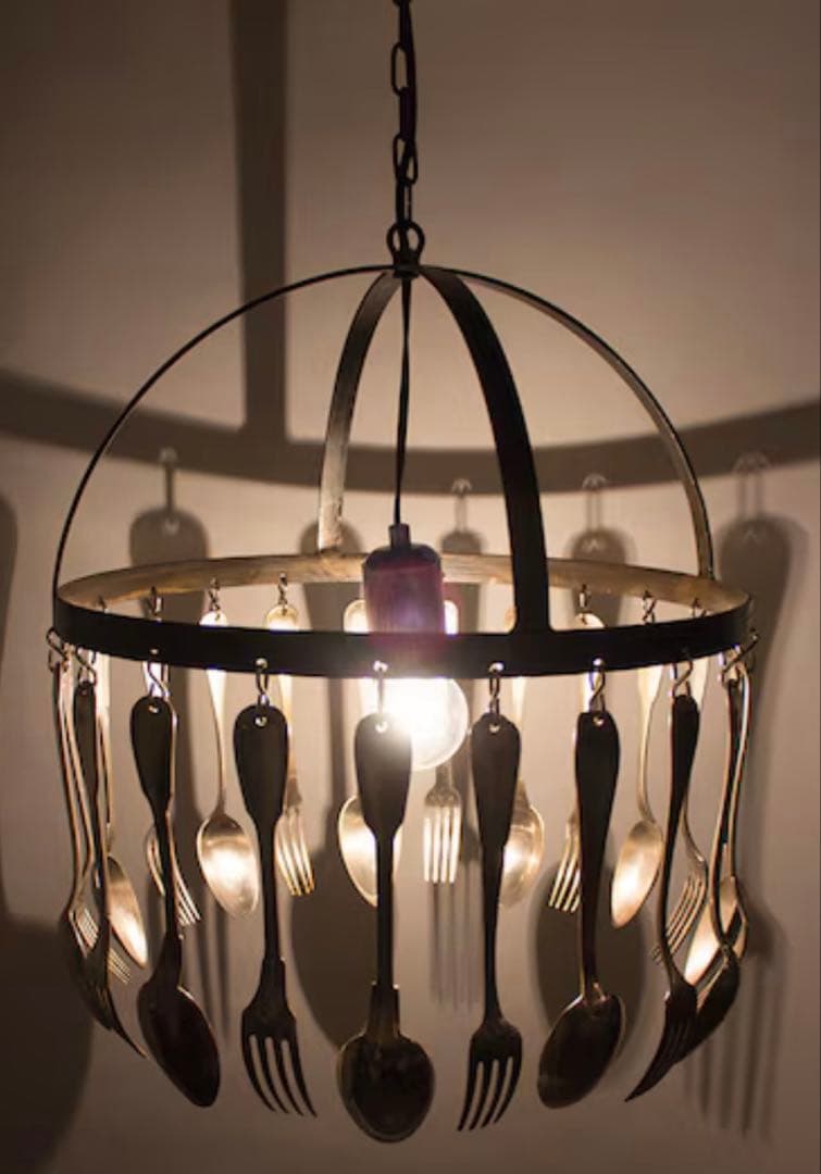 アンティーク　カトラリー　ランプ