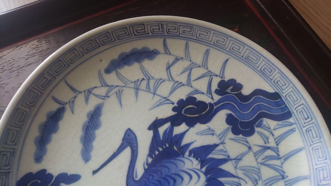 江戸 幕末 古伊万里 鷺 大皿