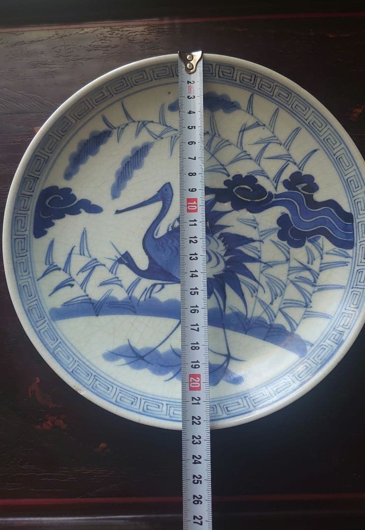 江戸 幕末 古伊万里 鷺 大皿