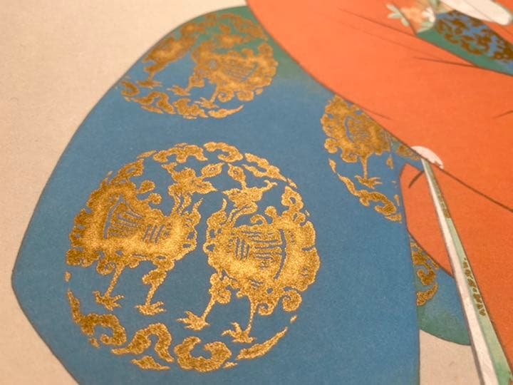 上村松園作 鼓の音 美人画 複製画