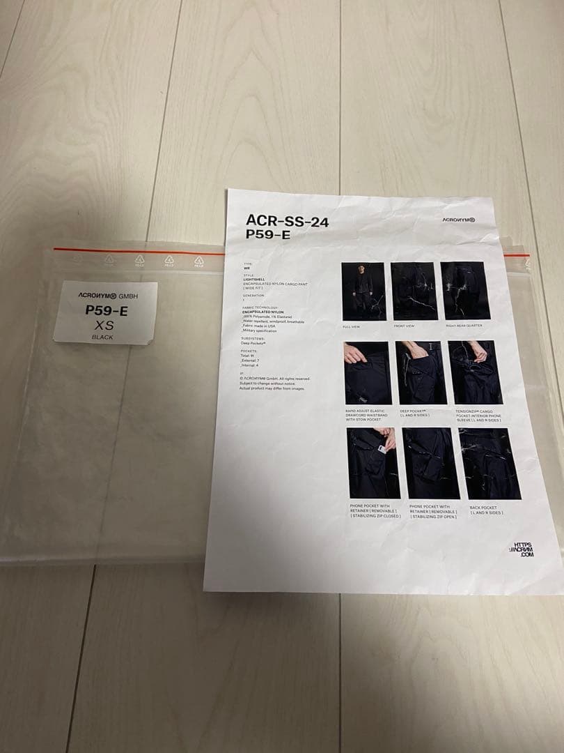 ACRONYM P59-E XSサイズ ブラック