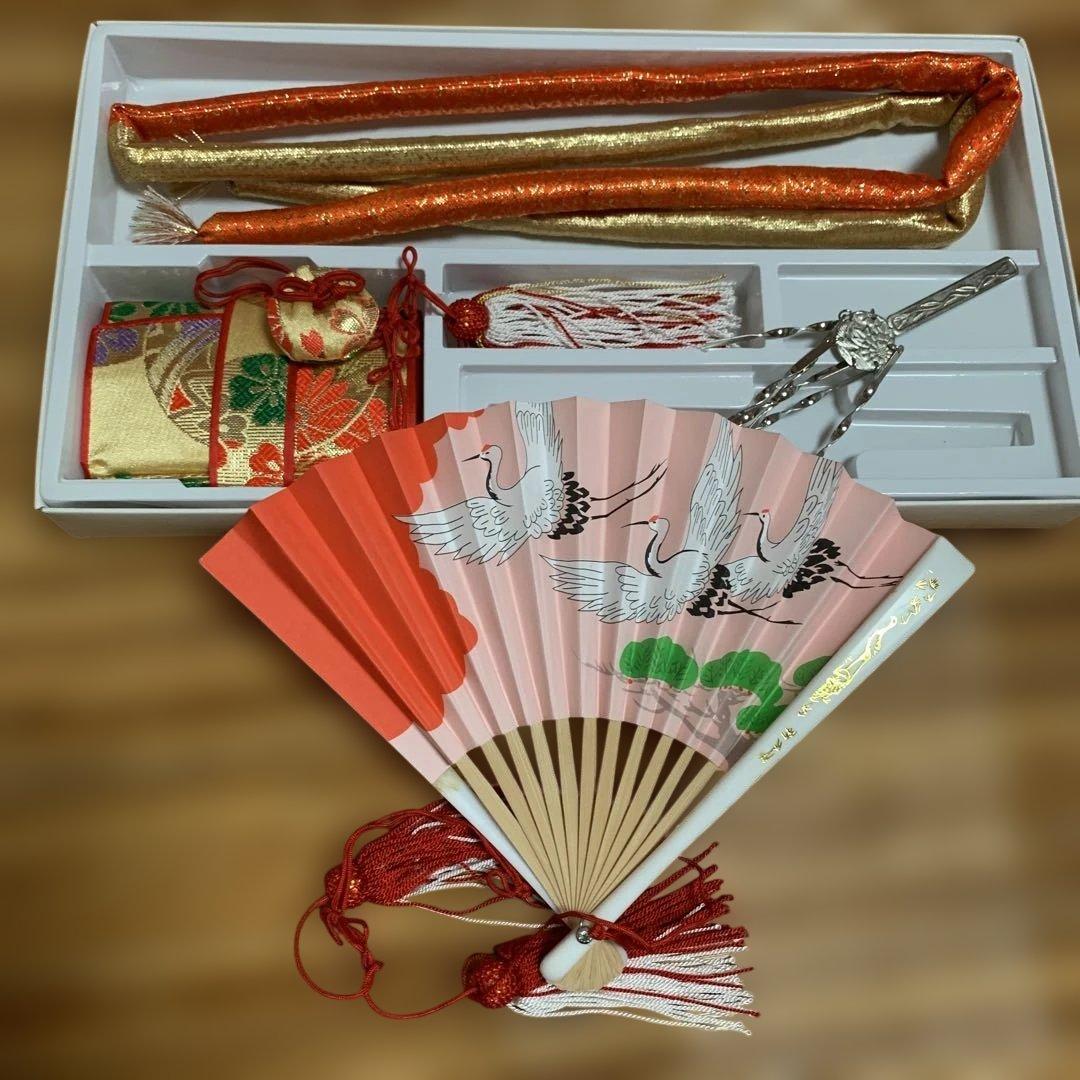 作り帯　７歳 ハコセコセット　草履　バック　七五三 髪飾り