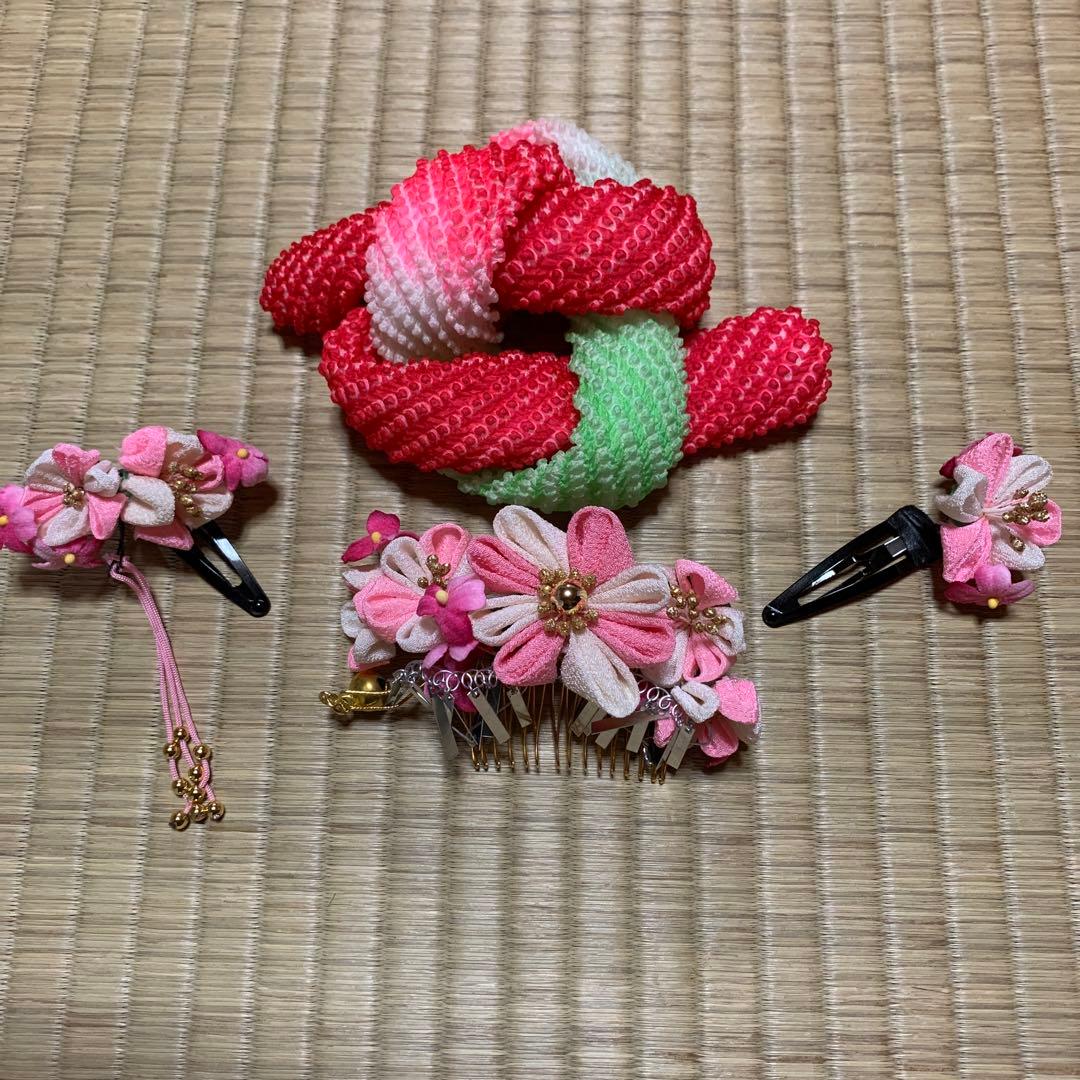 作り帯　７歳 ハコセコセット　草履　バック　七五三 髪飾り