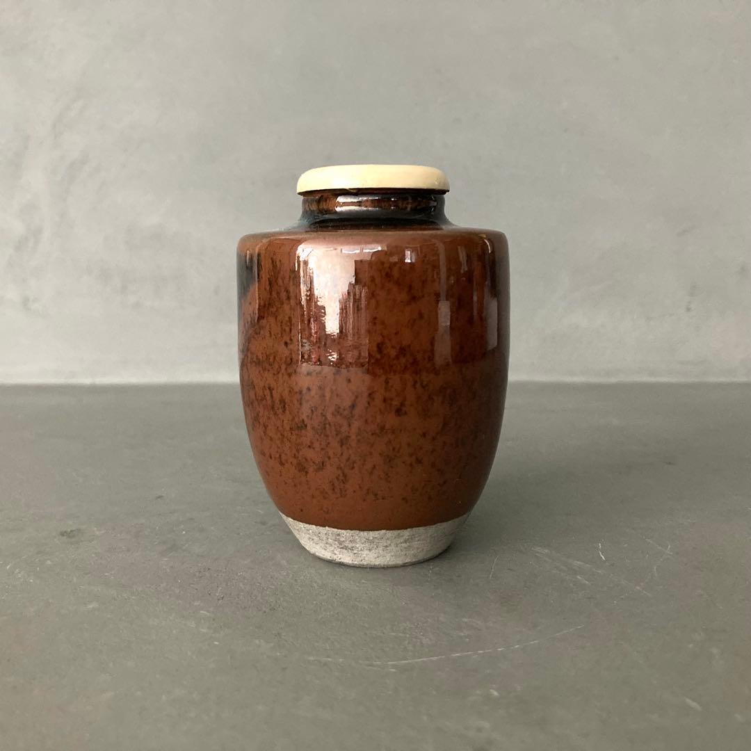 茶道具 肩衝茶入 茶入 仕覆オレンジ