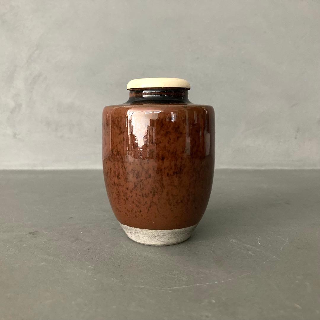 茶道具 肩衝茶入 茶入 仕覆オレンジ