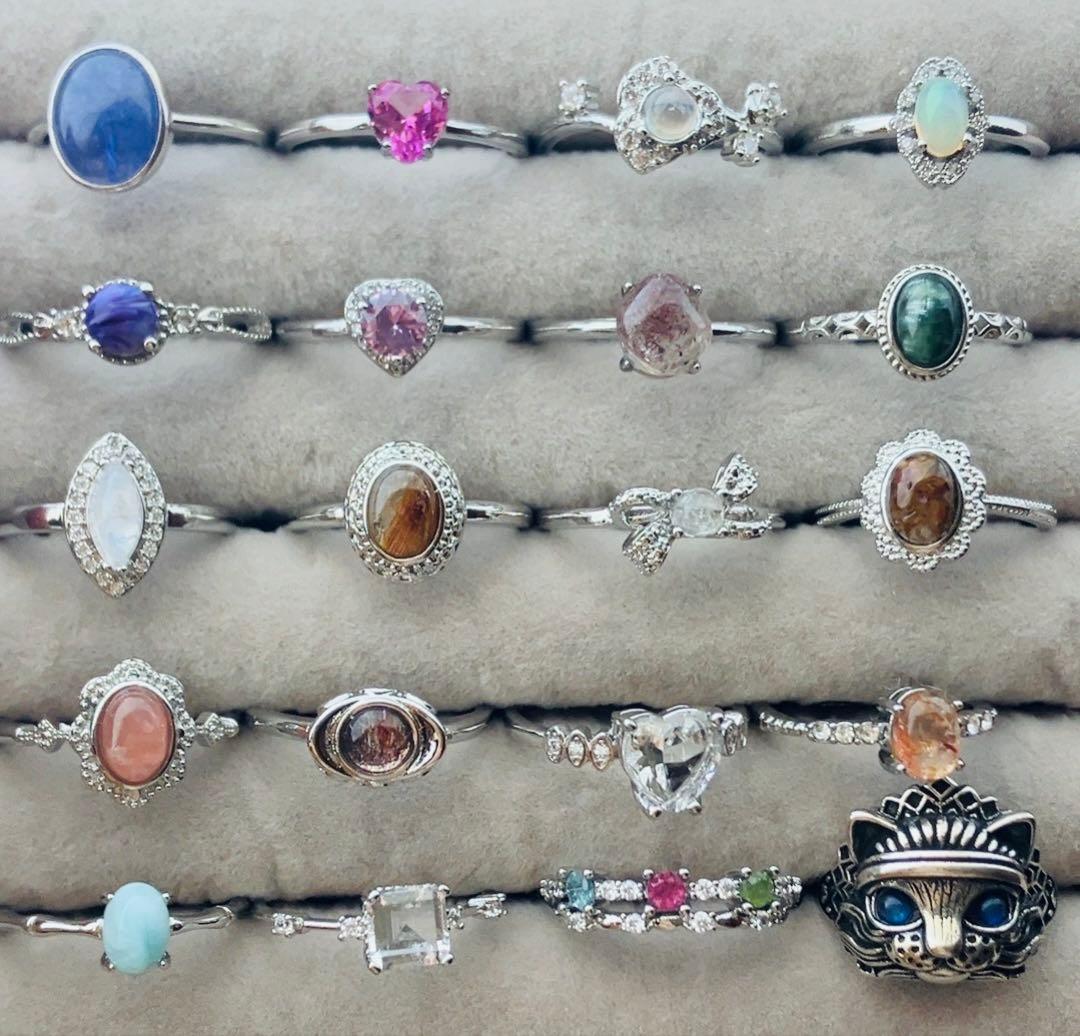 天然石　リング　指輪　まとめ売り　タンザナイト　ピンクトパーズ