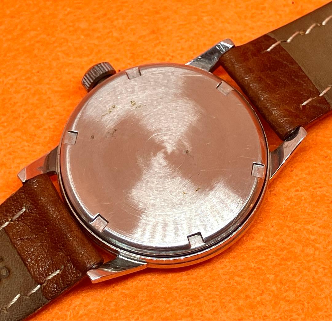 ビンテージZENITH 手巻き時計 ブラック ダイヤル　ショップウォッチ稼働品