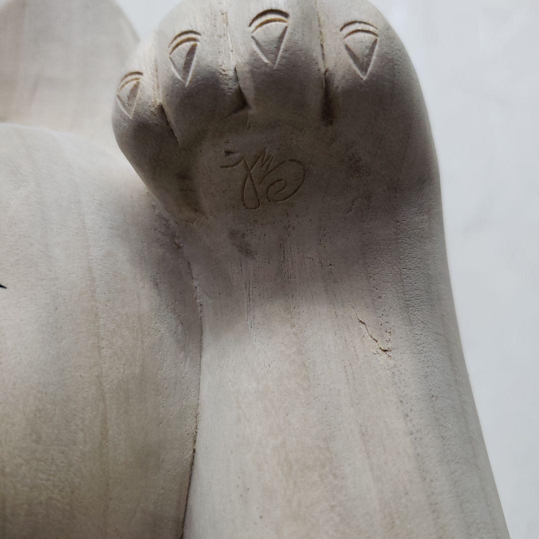 Ｂフライデー蔵出し特価八方にらみ木曽御神木檜製開運桧材 招き猫☆左手 約32cm