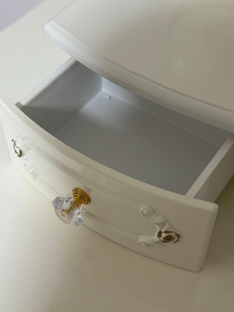 LEDミラー付きロココ調アンティーク可愛いドレッサー化粧台 横幅100cm