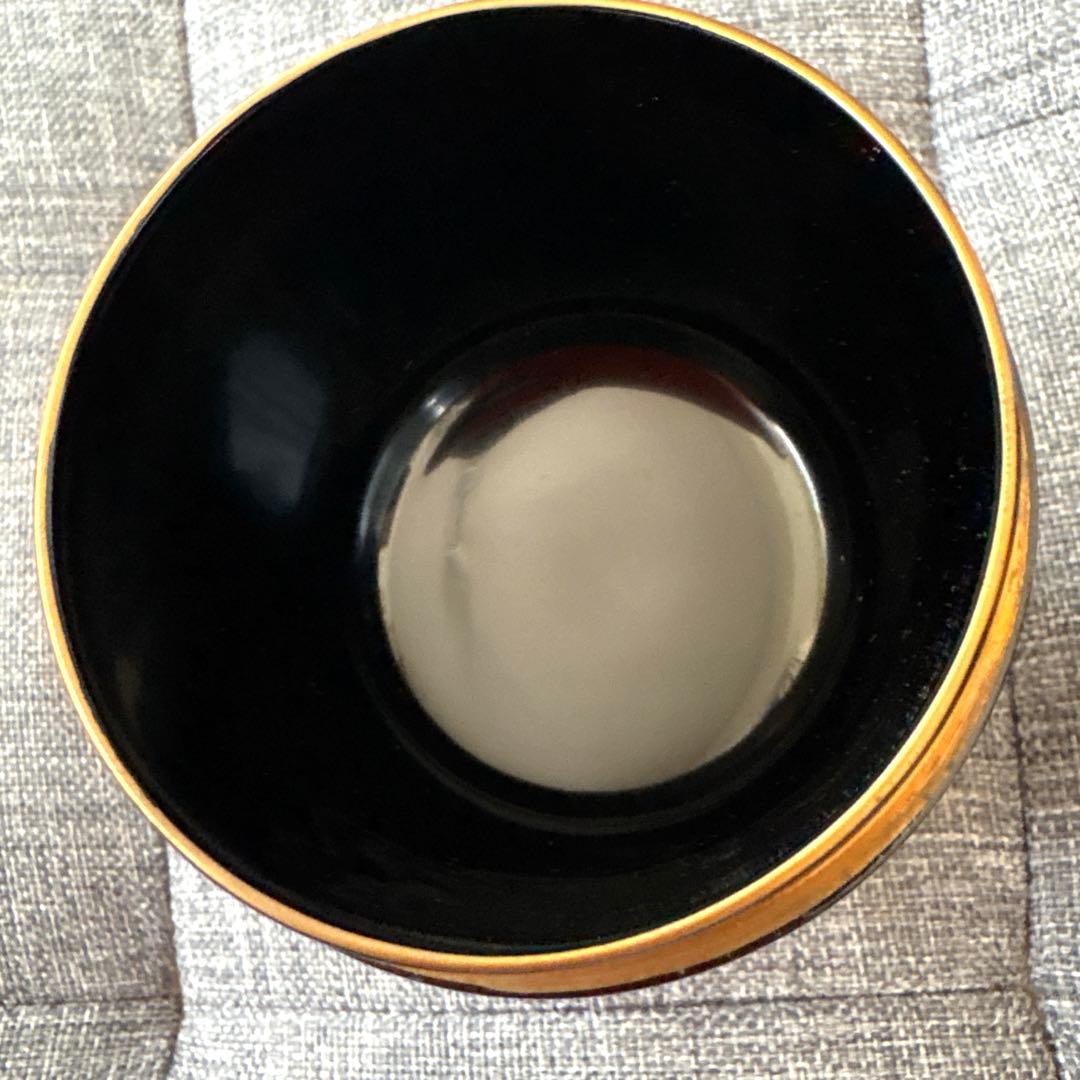 中棗　木製 木乾黒溜塗 二度塗り　菊桐