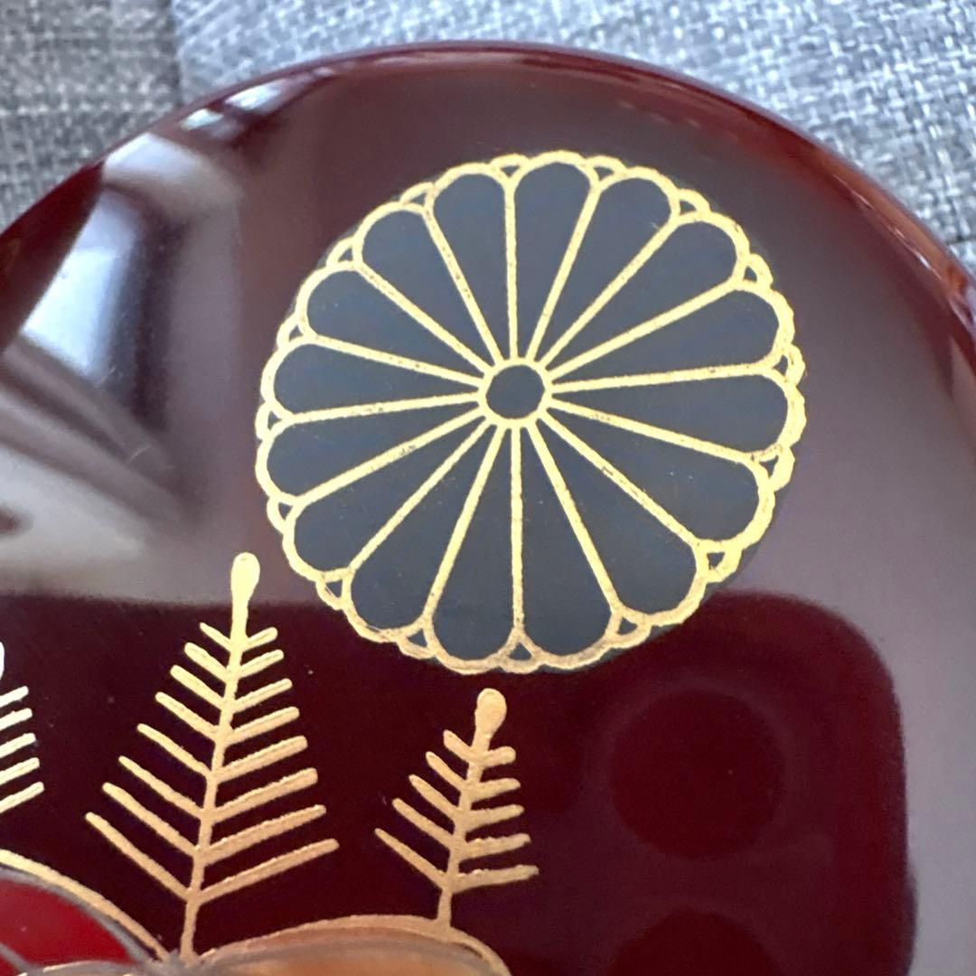 中棗　木製 木乾黒溜塗 二度塗り　菊桐