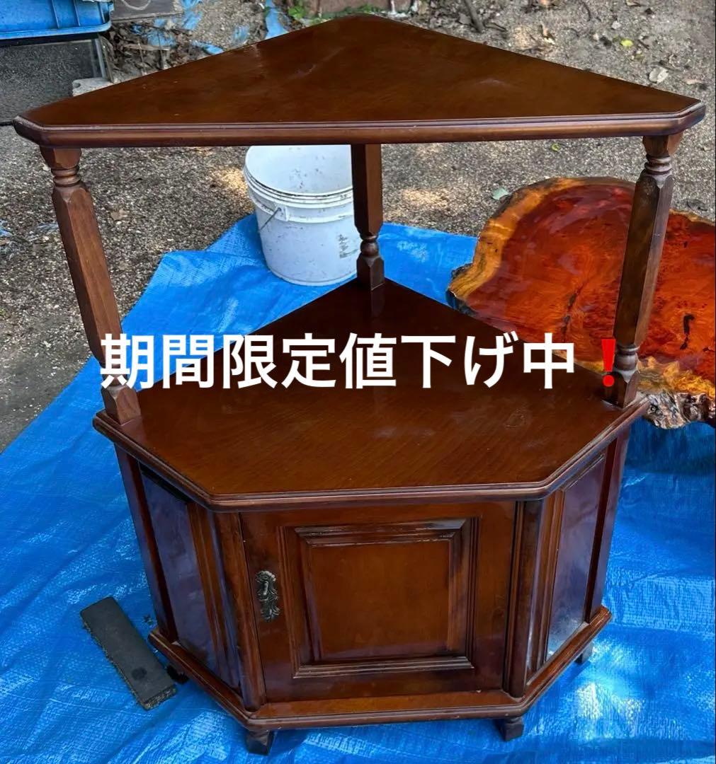 昭和レトロ 木製コールキャビネット コーナーラック 古家具