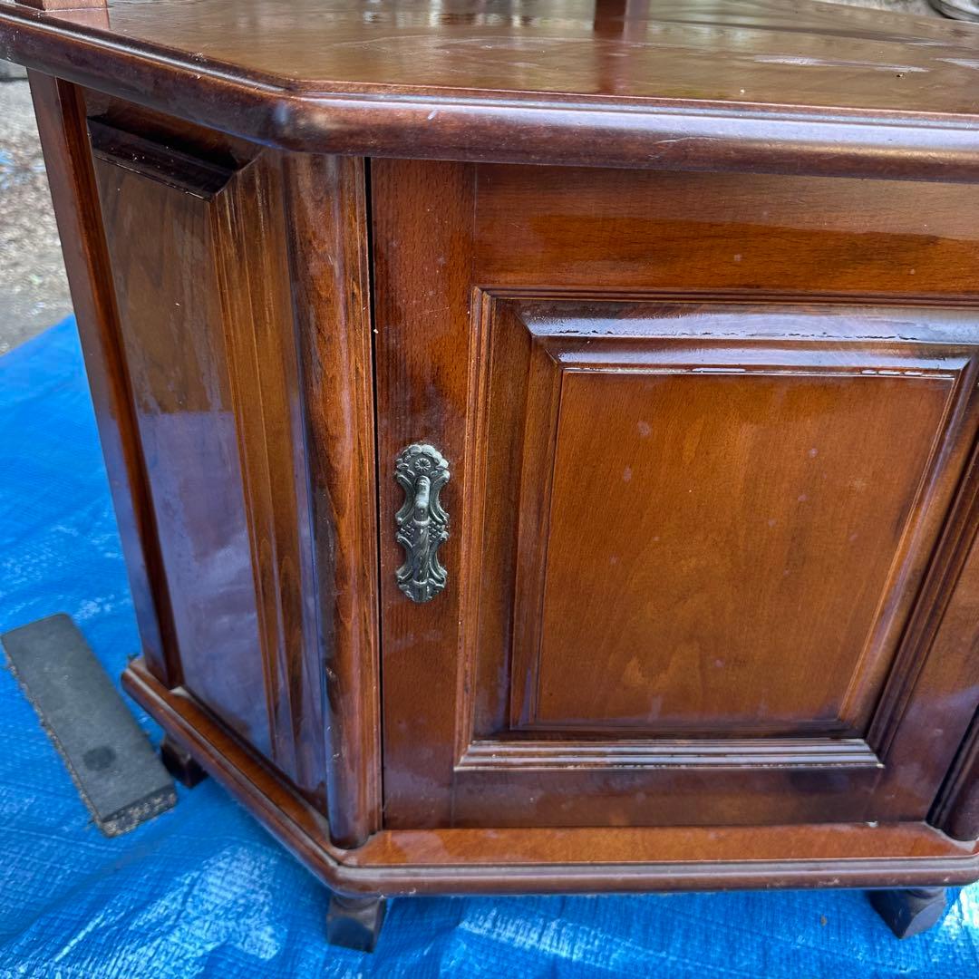 昭和レトロ 木製コールキャビネット コーナーラック 古家具