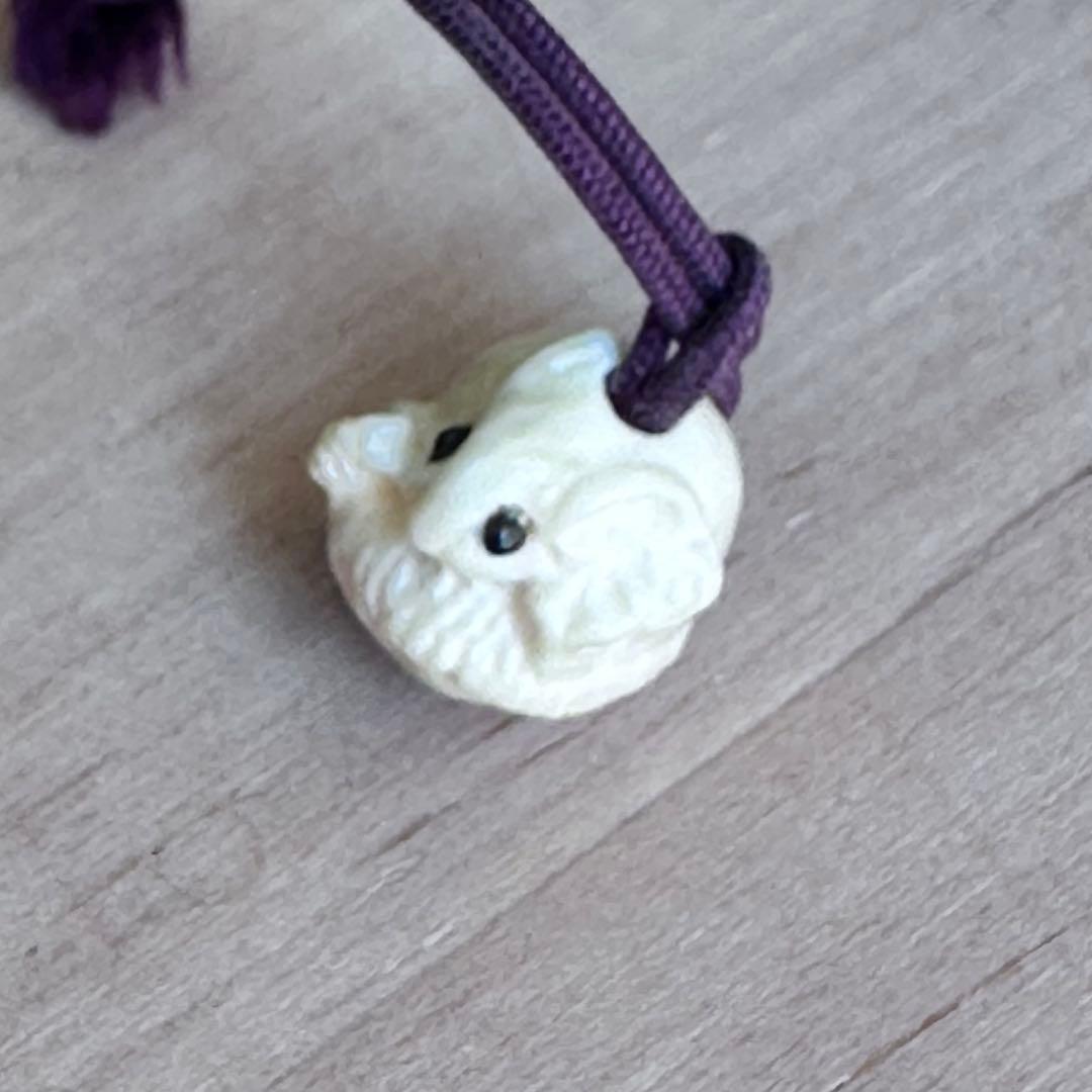 丸鼠　根付け　提げもの　正昭　在銘