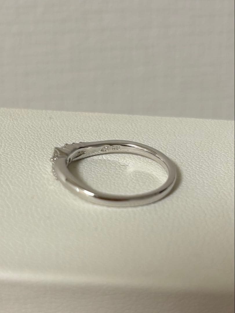 【美品】4℃ ホワイトゴールド ダイヤモンドリング おそらく10号