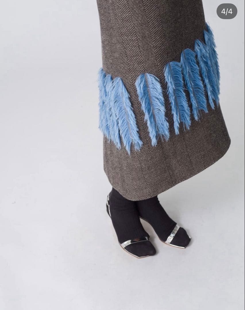 ebure 店舗限定フリルヘリンボーンスカート 38 新品