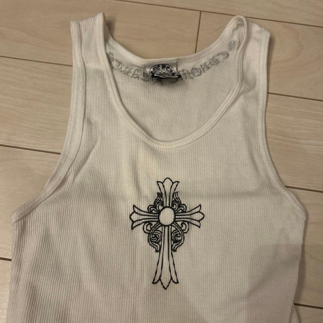 クロムハーツ十字架刺繍 ホワイトタンクトップ
