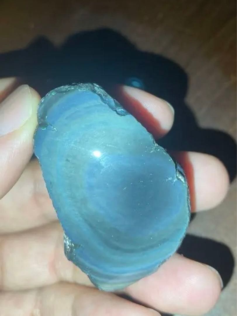 研磨品　十勝石玲瓏　ブルー、イエロー　レインボーオブシディアン