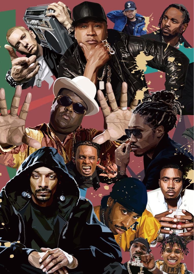 HIPHOPスター★POPアートB1ポスター★3枚組