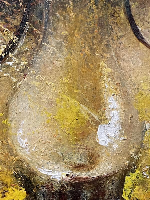 「真作」作者不明　静物画　油彩画　額装　サイン有り　F6号