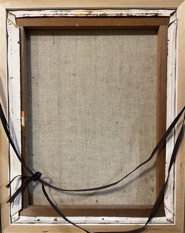 「真作」作者不明　静物画　油彩画　額装　サイン有り　F6号