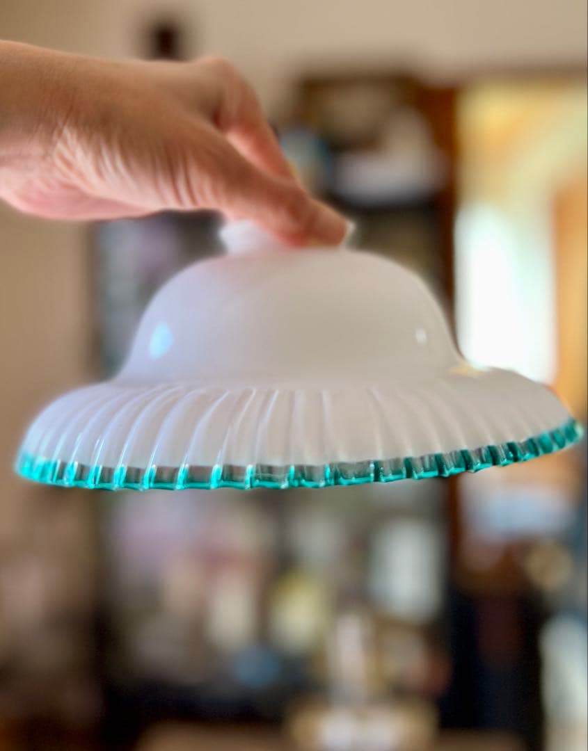 大正ロマン　ガラス電笠　古民家　古道具　アンティーク　照明　吹きガラス　レトロ