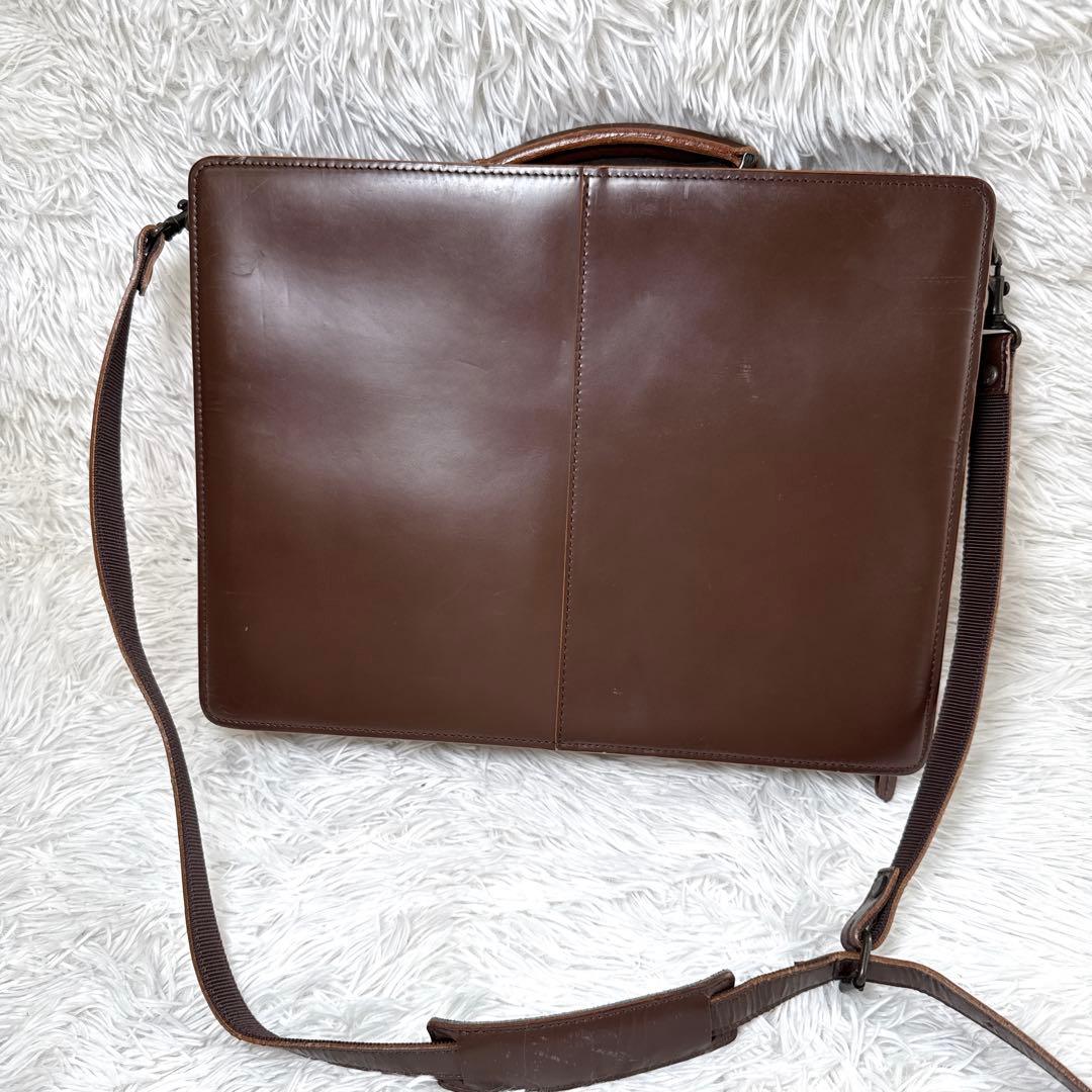 コンプレックスガーデンズ 2way ブリーフケース 青木鞄 オールレザー 茶色