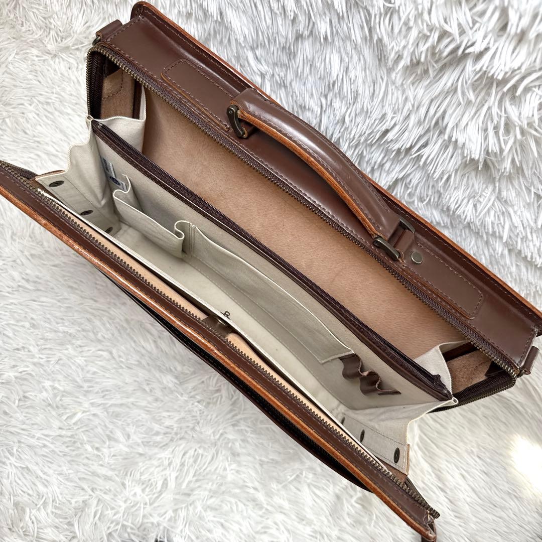 コンプレックスガーデンズ 2way ブリーフケース 青木鞄 オールレザー 茶色