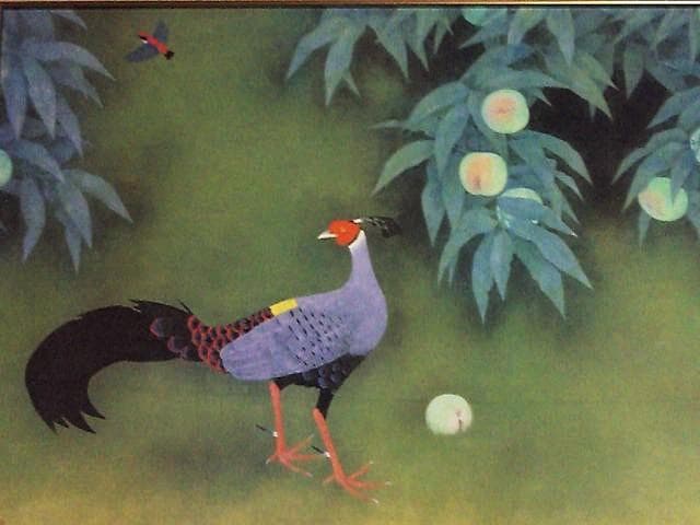 日本画巨匠★上村松篁【樹下幽禽】傑作複製限定絵画