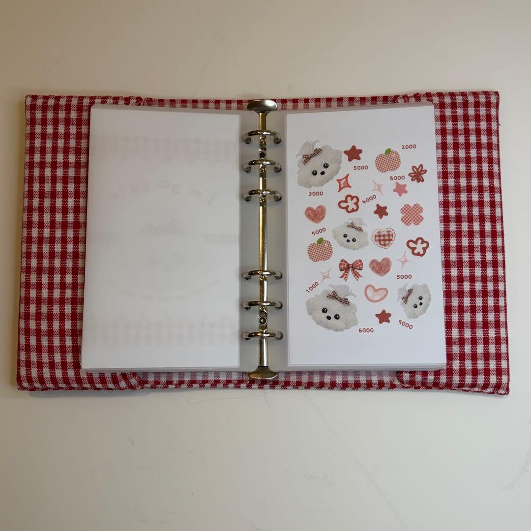 ふわふわわんちゃん　バインダーカバー　リフィルセット　A6 韓国　貯金